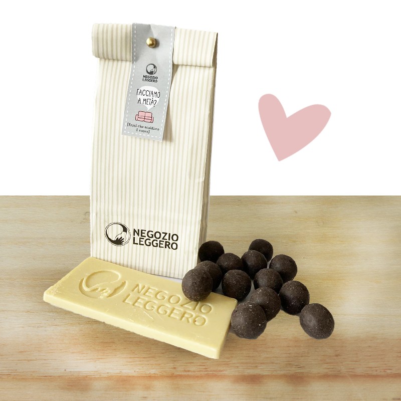 FACCIAMO A METÀ - TAVOLETTA CIOCCOLATO BIANCO E CUOR DI COCCO