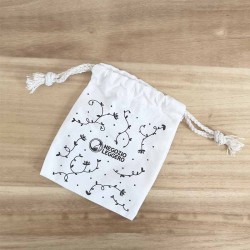 SACCHETTO IN COTONE CON TEXTURE FIORI E FOGLIE