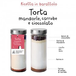 TORTA MANDORLE, CARRUBE E CIOCCOLATO - RICETTA IN BARATTOLO